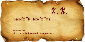 Kabók Noémi névjegykártya